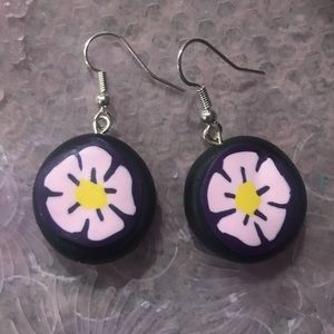 Polymer clay flower earrings homemade